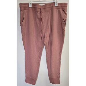 Daily Ritual Women XXL Terry Cotton Modal Jogger Pants Dusty Rose Pink